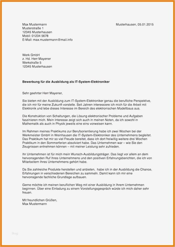 Ausbildung Bewerbung Vorlage Beste 5 Ausbildung Schreiben