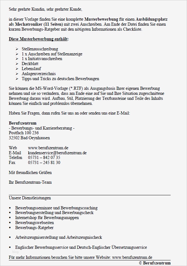Ausbildung Bewerbung Vorlage Erstaunlich Bewerbung Mechatroniker In Ausbildung Muster Vorlage