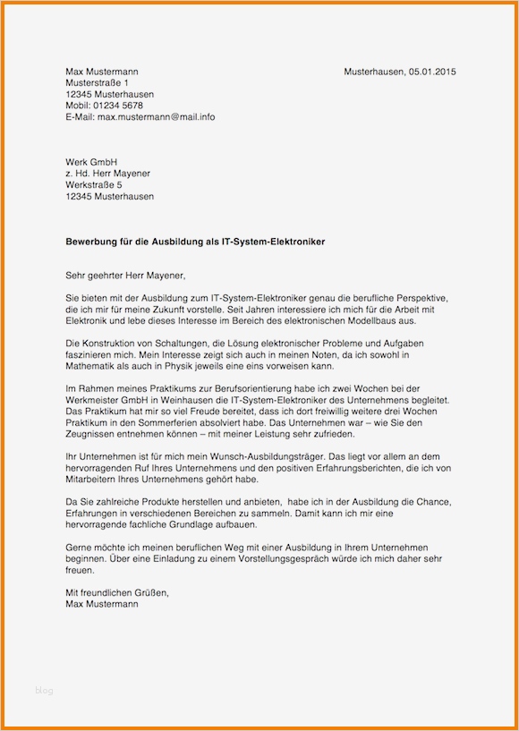 7 musterbewerbung ausbildung