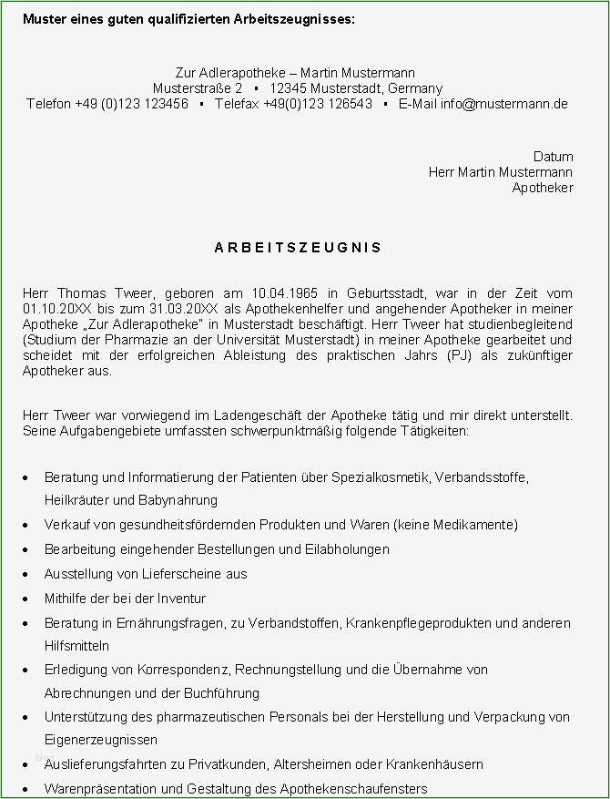 Ausbildungszeugnis Vorlage Wunderbar Apotheker Ausbildungszeugnis sofort Download