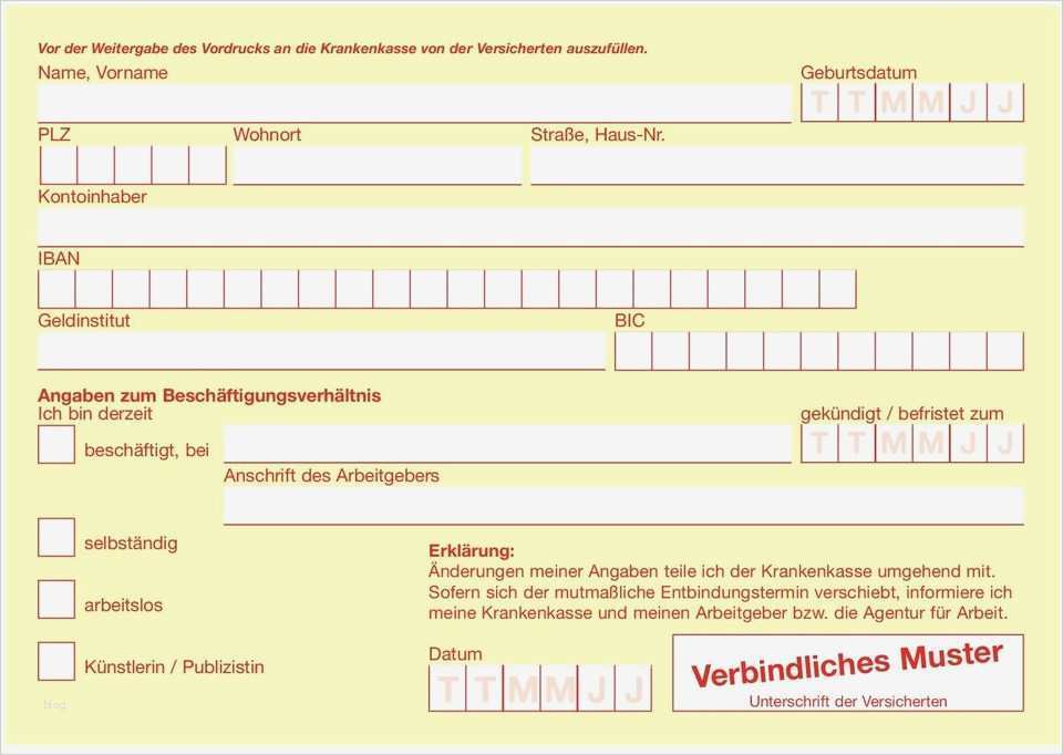 Ausfertigung Zur Vorlage Bei Der Krankenkasse Beste Arbeitsunfähigkeitsbescheinigung Verbindliches Muster