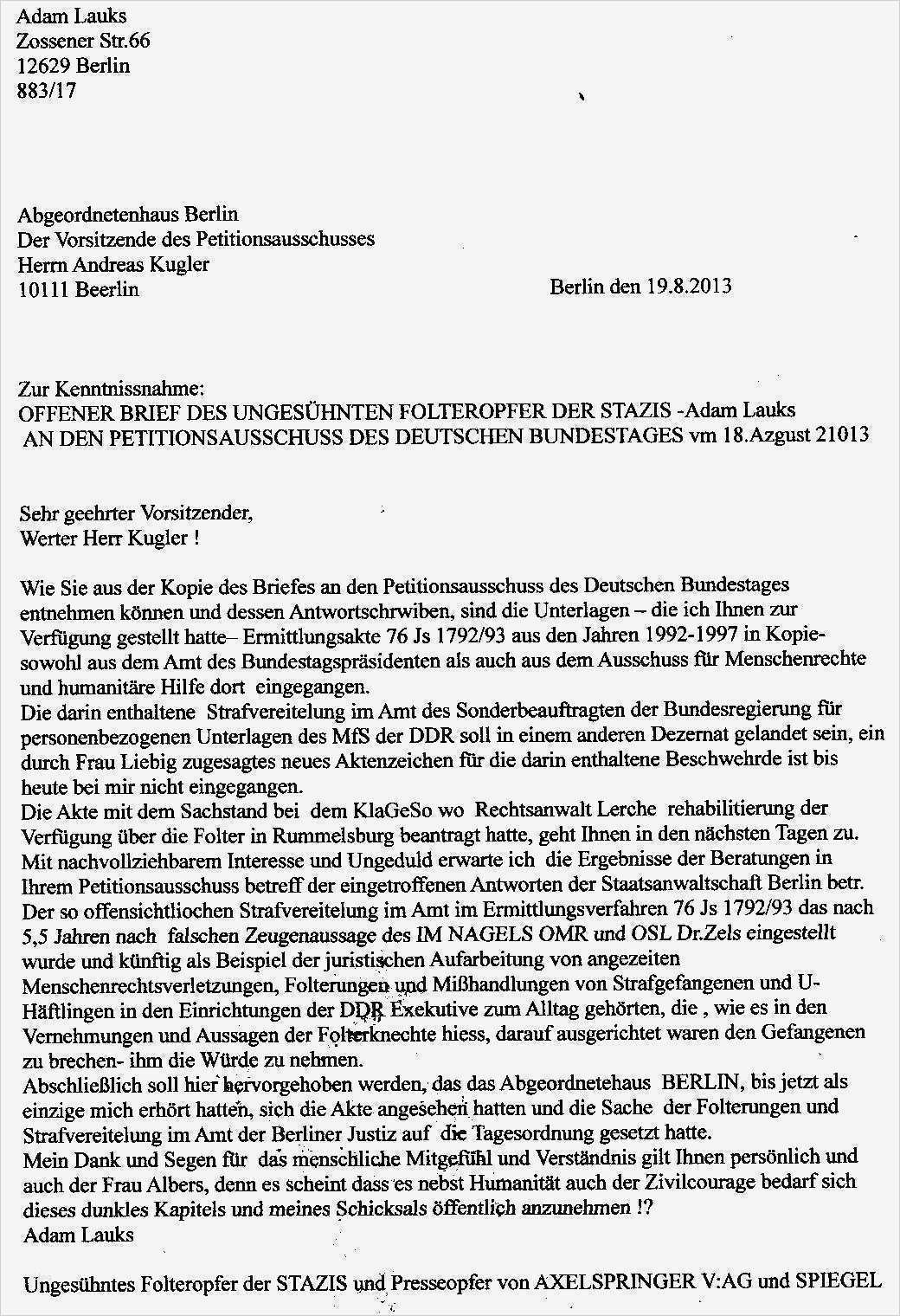 Ausformulierter Lebenslauf Vorlage Neu Offene Brief Antwort An Den Vorsitzenden Des