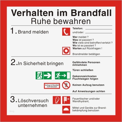 Aushang Verhalten Im Brandfall Vorlage Muster Cool Verhalten Im Brandfall