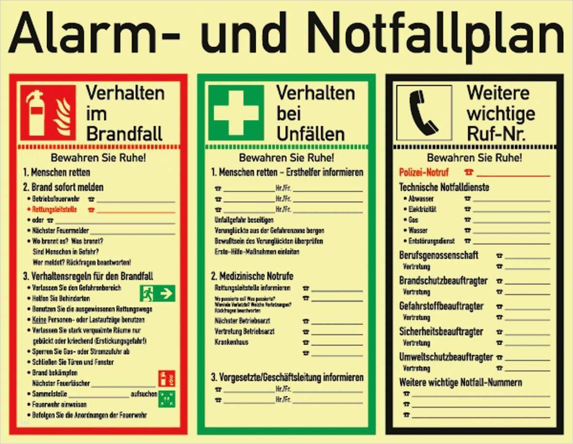 Aushang Verhalten Im Brandfall Vorlage Muster Neu Schild "alarm Und Notfallplan" Günstig Kaufen