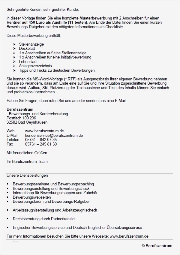 Aushilfsvertrag Vorlage Erstaunlich Bewerbung 450 Euro Aushilfsjob Rentner sofort Download