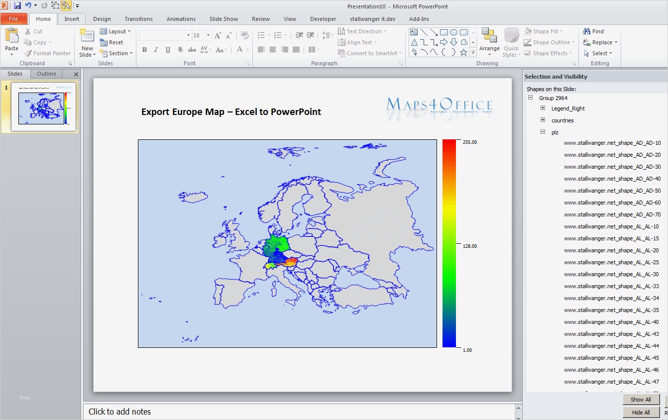 PowerPoint Landkarte einfärben Europakarte Weltkarte