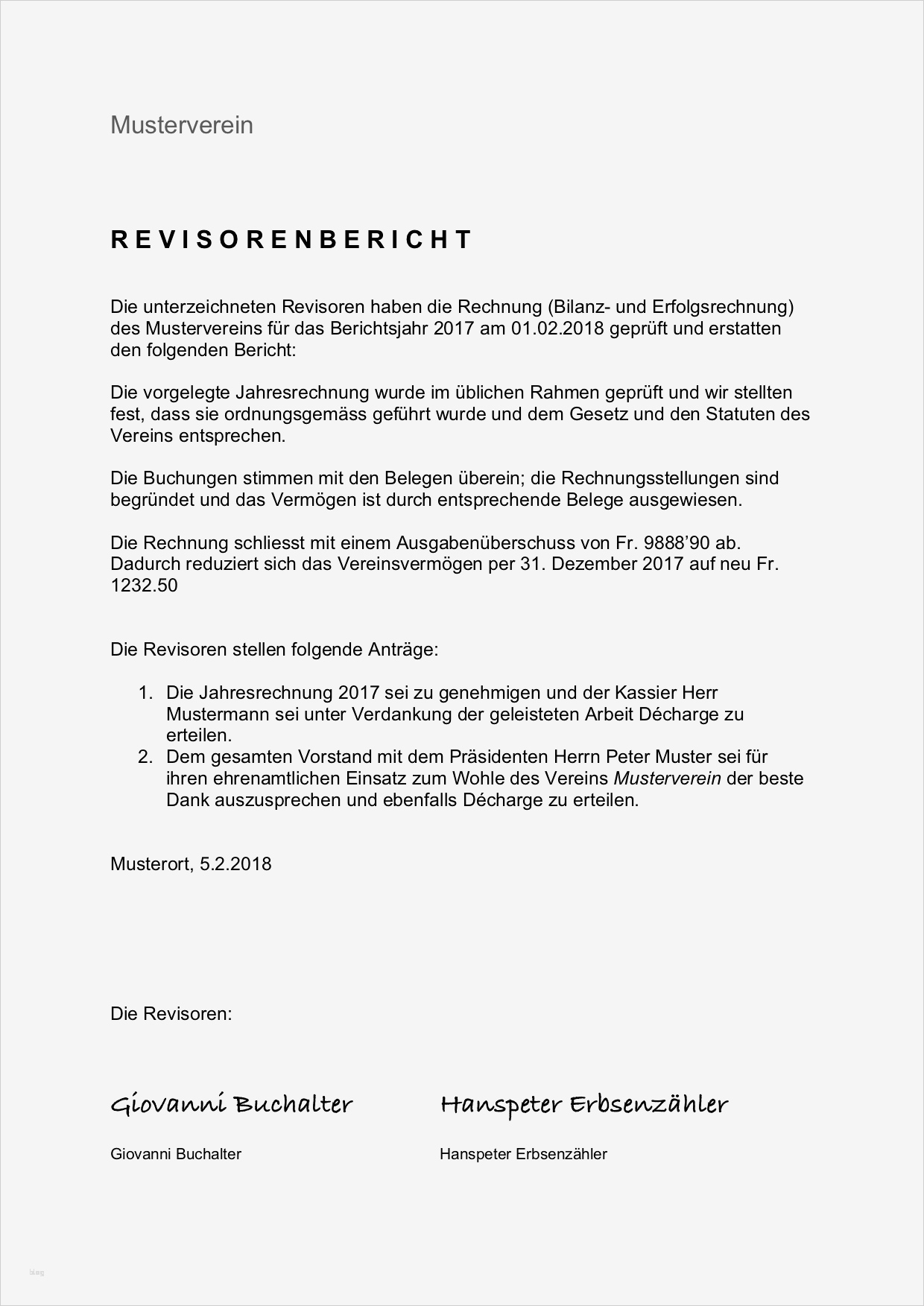 Austritt Verein Vorlage Gut Revisorenbericht Verein Vorlage – Muster Vorlage
