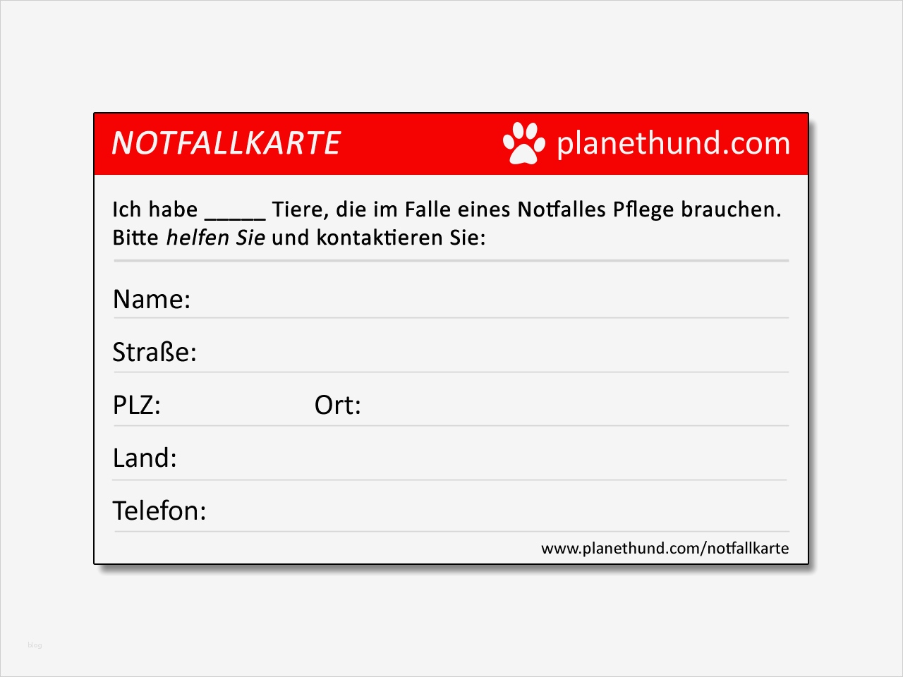Ausweis Drucken Vorlage Süß Notfallkarte Für Tierhalter Hundezubehör