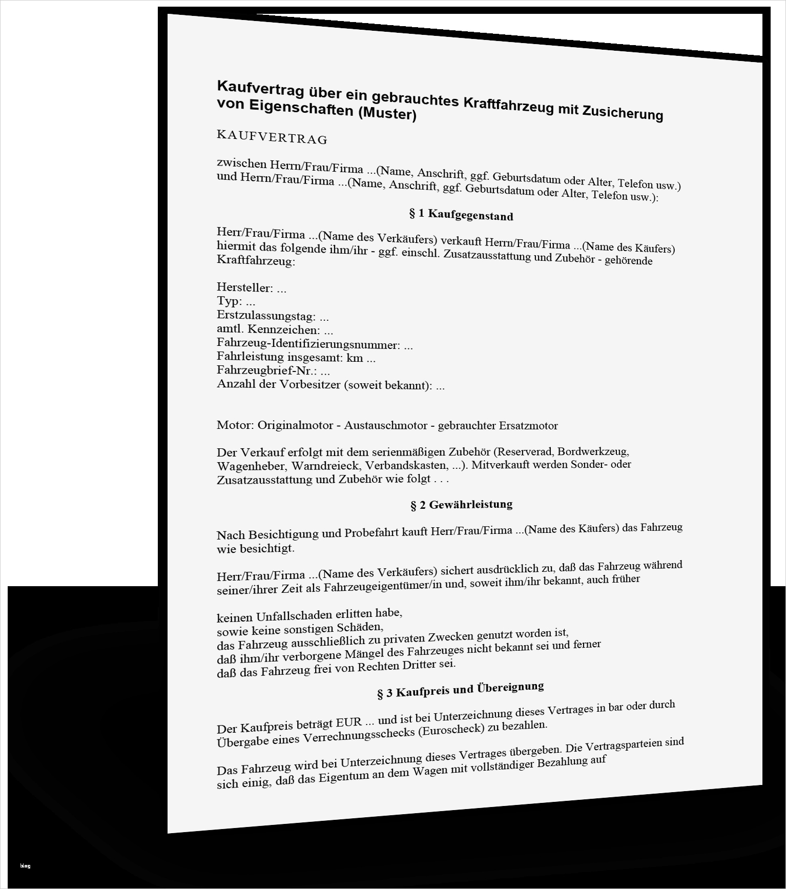 Auto Kaufvertrag Vorlage Wunderbar Kfz Kaufvertrag Gebraucht Muster Standardvertraege