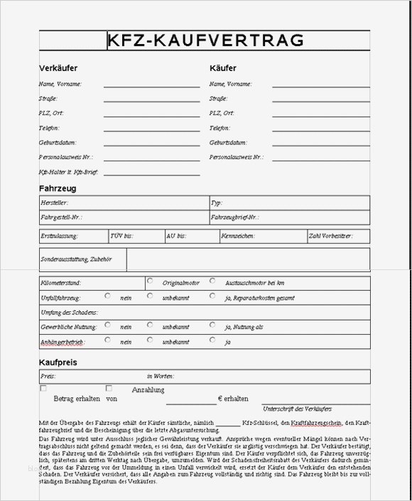 Auto Preisschild Vorlage Kostenlos Schön 9 Kaufvertrag Vorlage Auto
