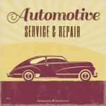 Auto Vektor Vorlagen Erstaunlich Weinlese Auto Reparatur Retro Plakat