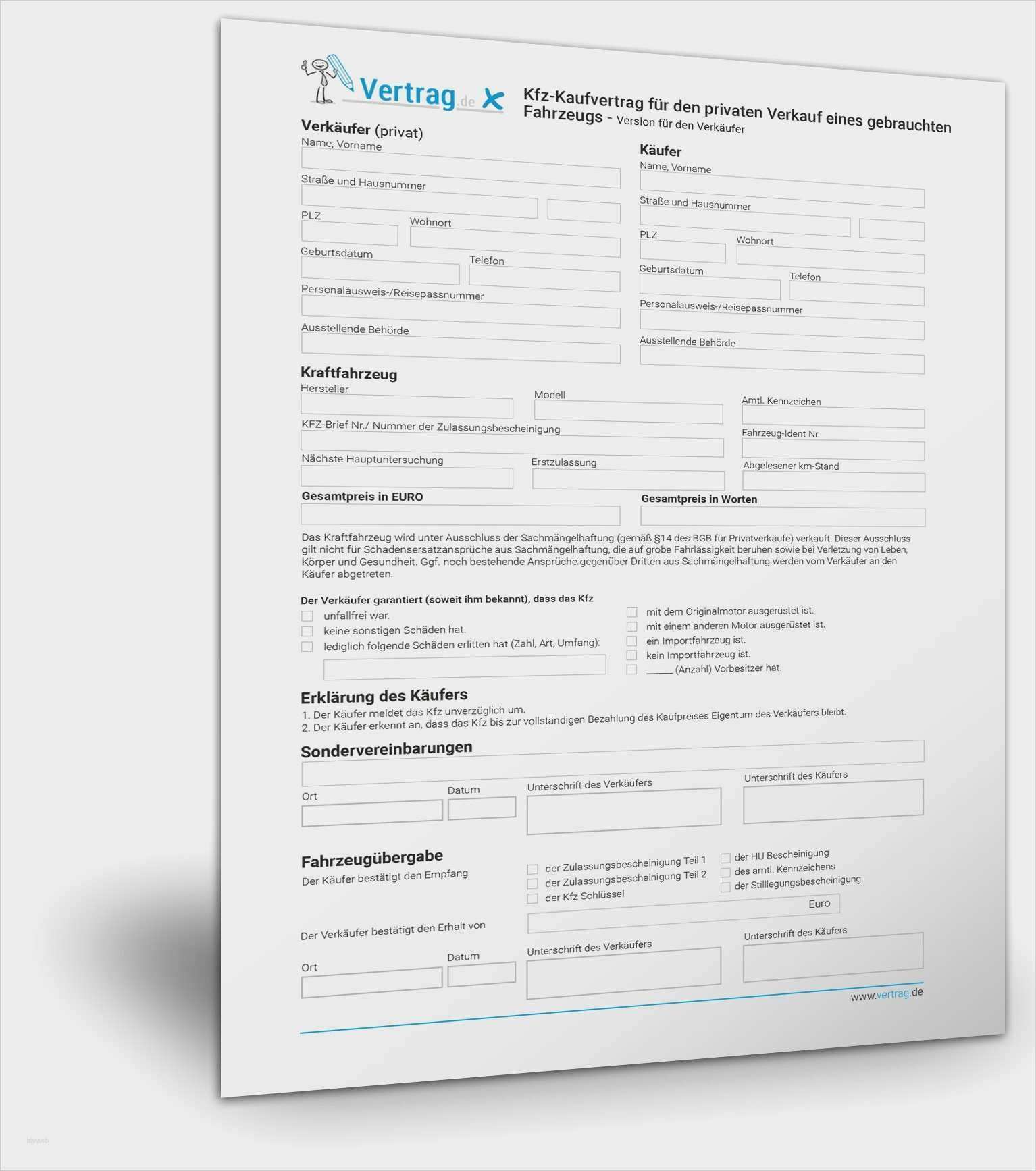 Auto Verkaufen Vorlage Luxus Berühmt Fahrzeug Kaufvertrag Zeitgenössisch fortsetzung