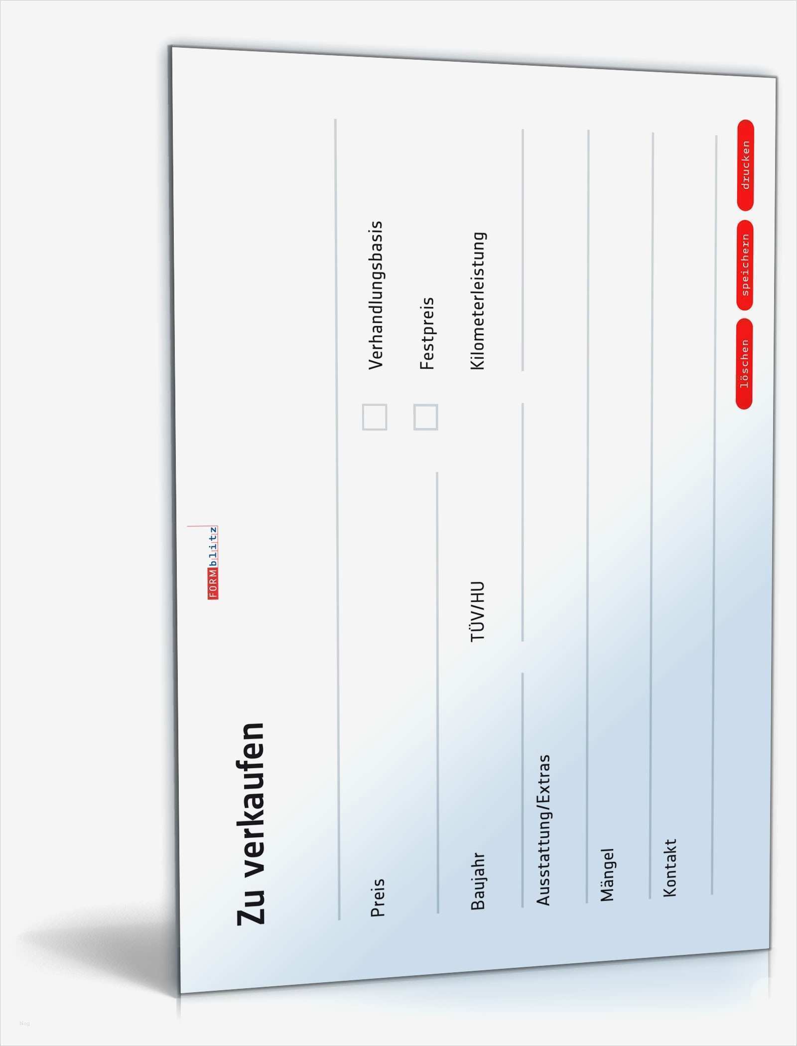 Auto Verkaufen Vorlage Neu Kfz Verkaufsanzeige Vordruck Zum Download