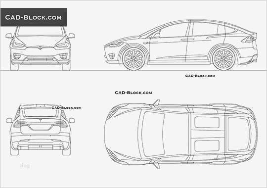 Autocad Layer Vorlage Hübsch Tesla Model X Cad Blocks Car Autocad Drawings