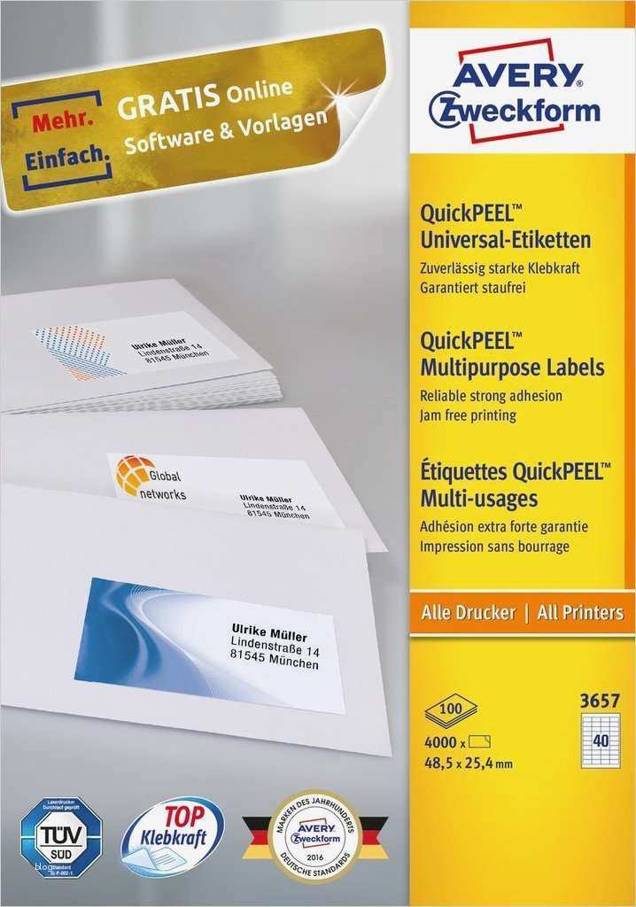 Avery Zweckform 3657 Vorlage Kostenlos Elegant Universal Etiketten 3657