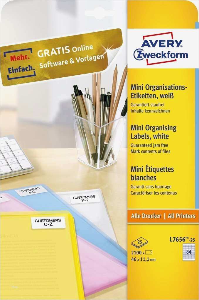 Avery Zweckform Etiketten Vorlagen Süß Mini organisations Etiketten L7656 25