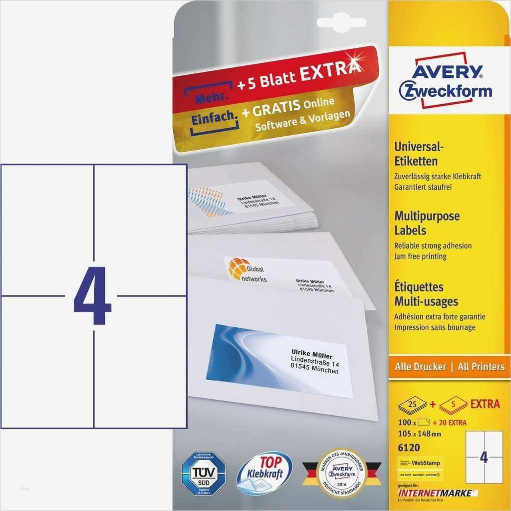 Avery Zweckform L4760 Vorlage Hochformat Elegant Universal Etiketten 6120
