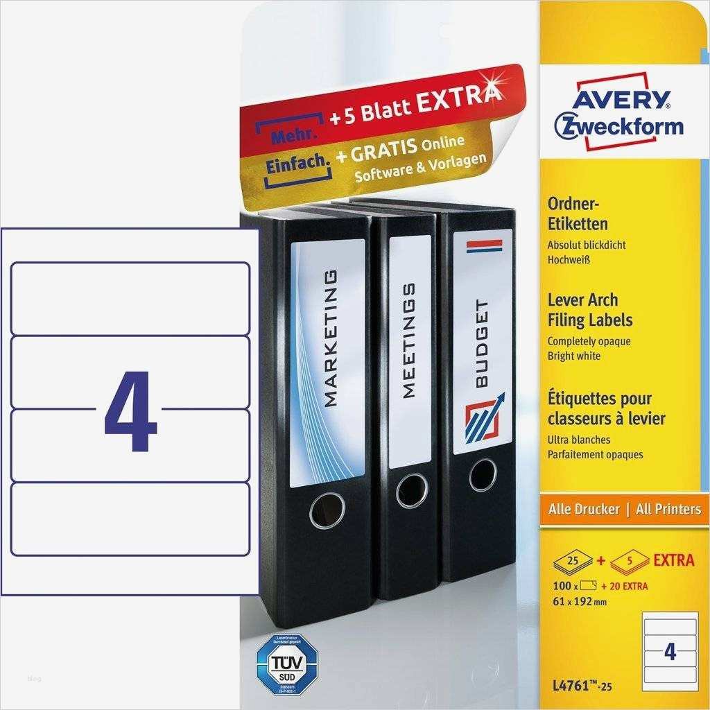 Avery Zweckform L4784 20 Vorlage Beste ordneretiketten L4761 25