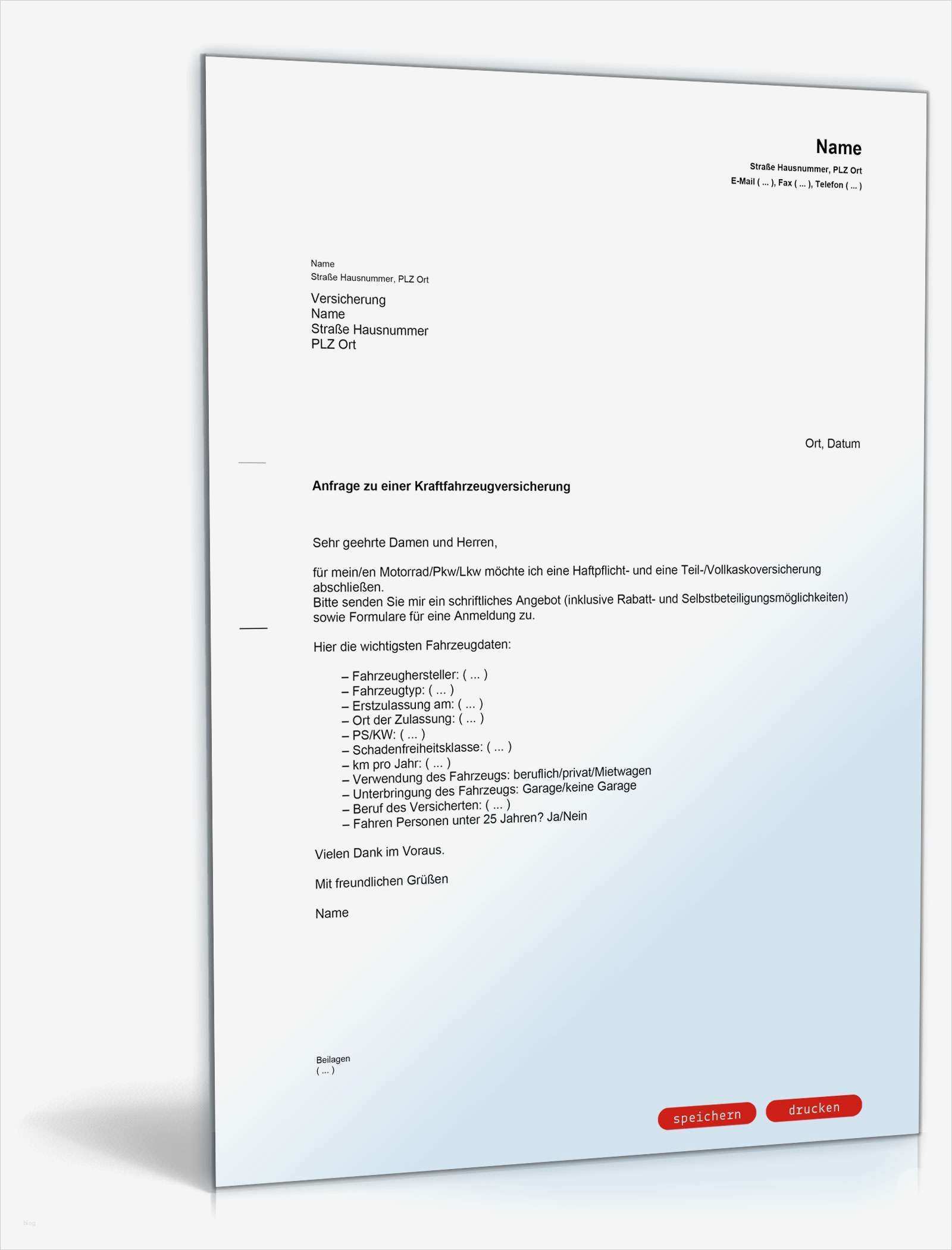 Axa Autoversicherung Kündigen Vorlage Schön Anfrage Angebot Autoversicherung Muster Vorlage Zum Download