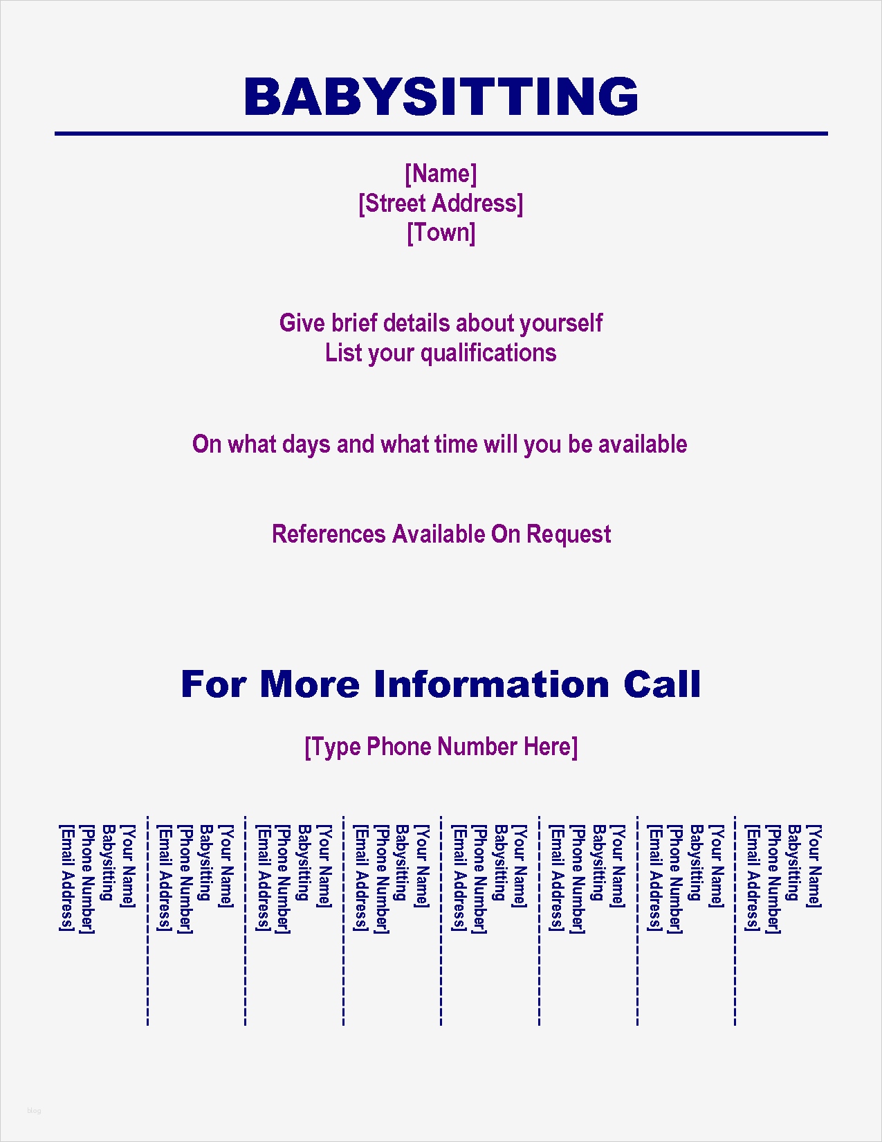 Babysitter Flyer Vorlage Süß 5 Best Of Free Printable Babysitting Flyers