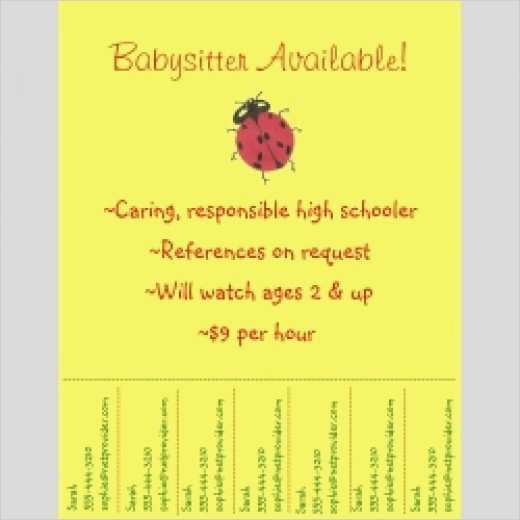 Babysitter Flyer Vorlage Süß 5 Easy Babysitting Flyers