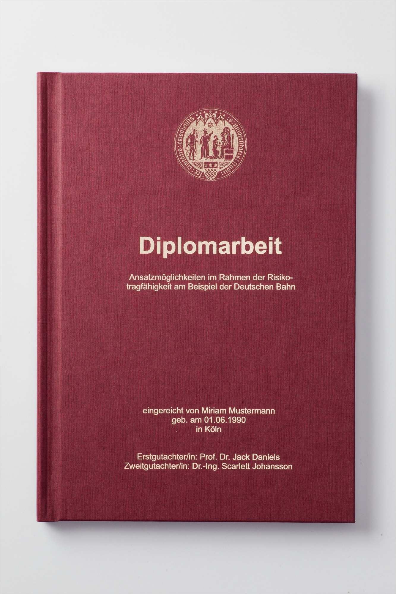 Bachelorarbeit Vorlage Angenehm Hardcover