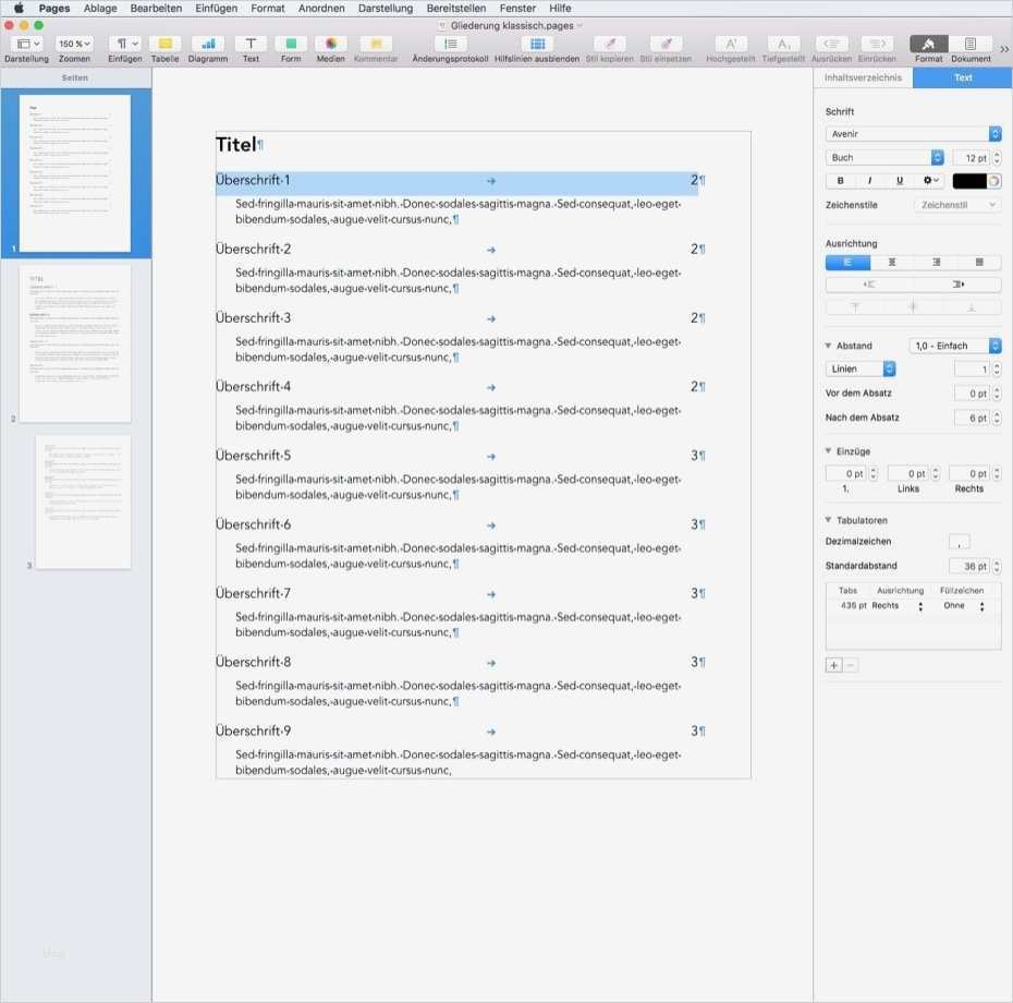 Bachelorarbeit Vorlage Süß so Erstellt Man Ein Inhaltsverzeichnis Für Pages Dokumente