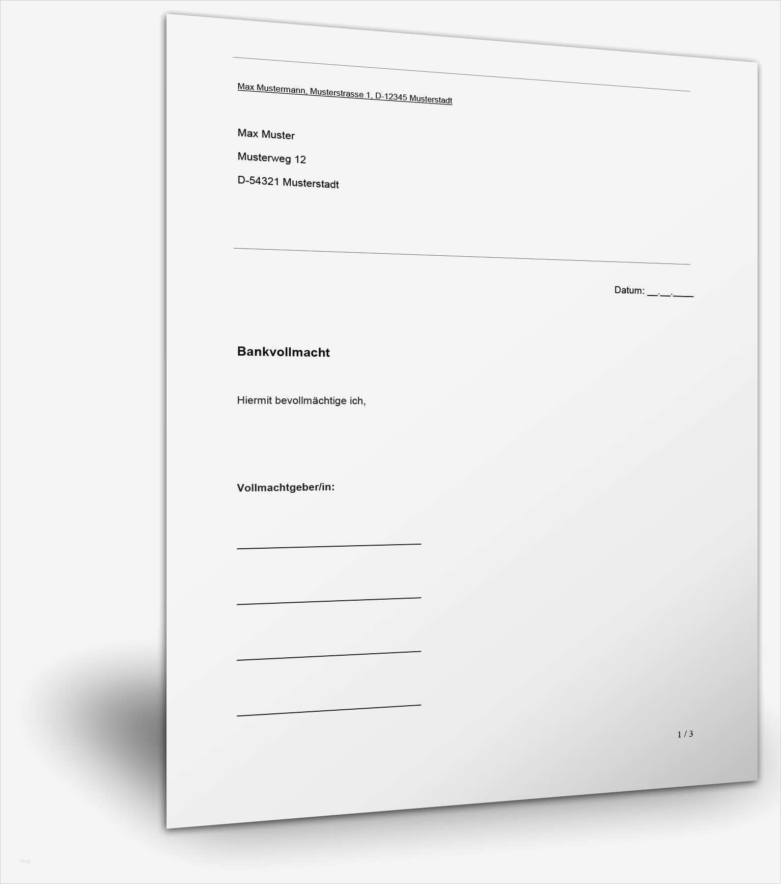 Bankkonto Kündigen Vorlage Süß Bankvollmacht Muster Download