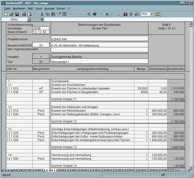 Baubuch Vorlage Hübsch Aks85 Kosten Ermittlung F Straßenbaumaßnahmen Nach Aks 85