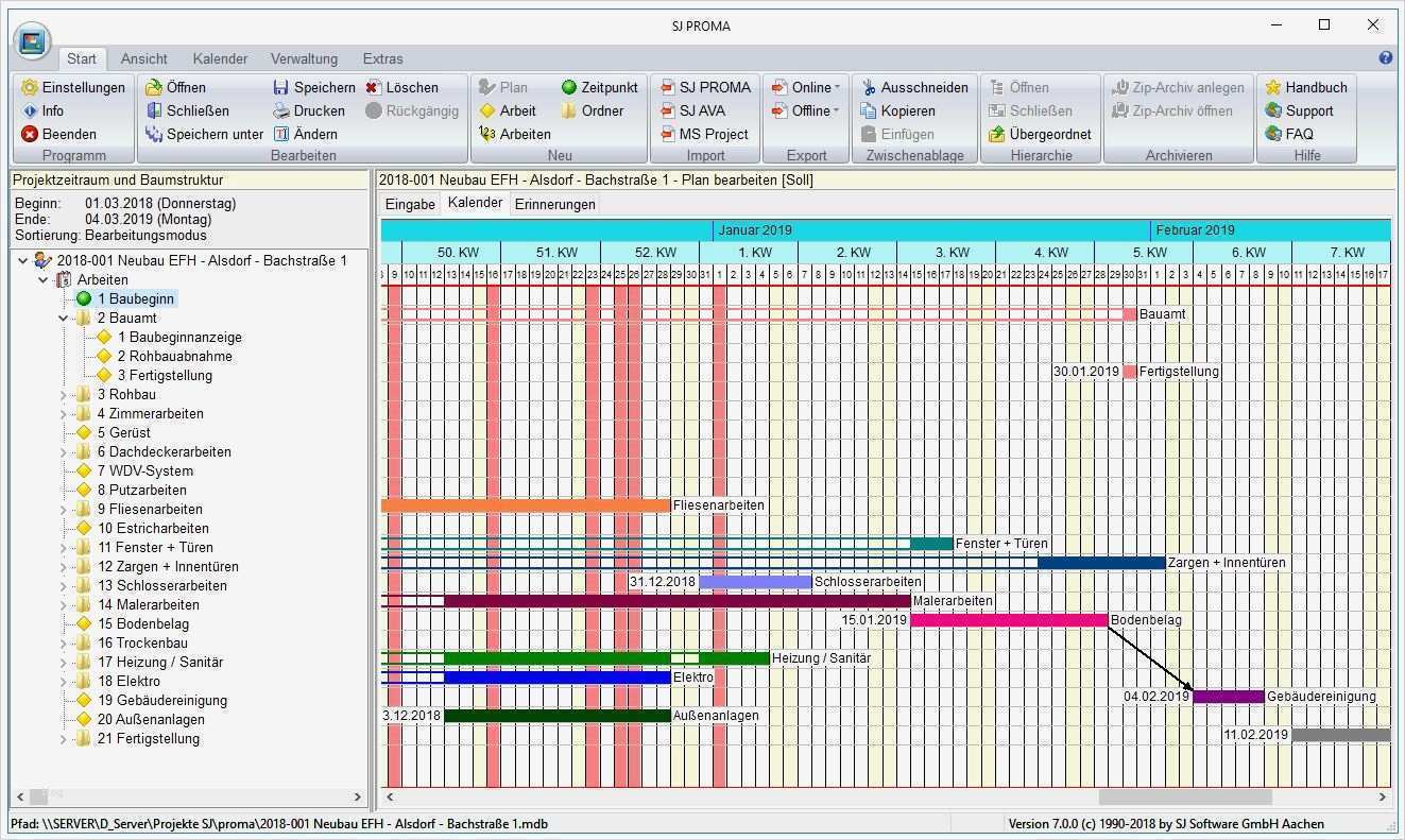 Bauzeitenplan Vorlage Beste Bauzeitenplan software Programm Sj Proma Wesa