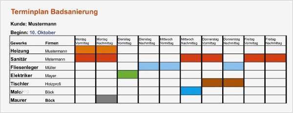Bauzeitenplan Vorlage Cool Badrenovierung Meckel Bad De