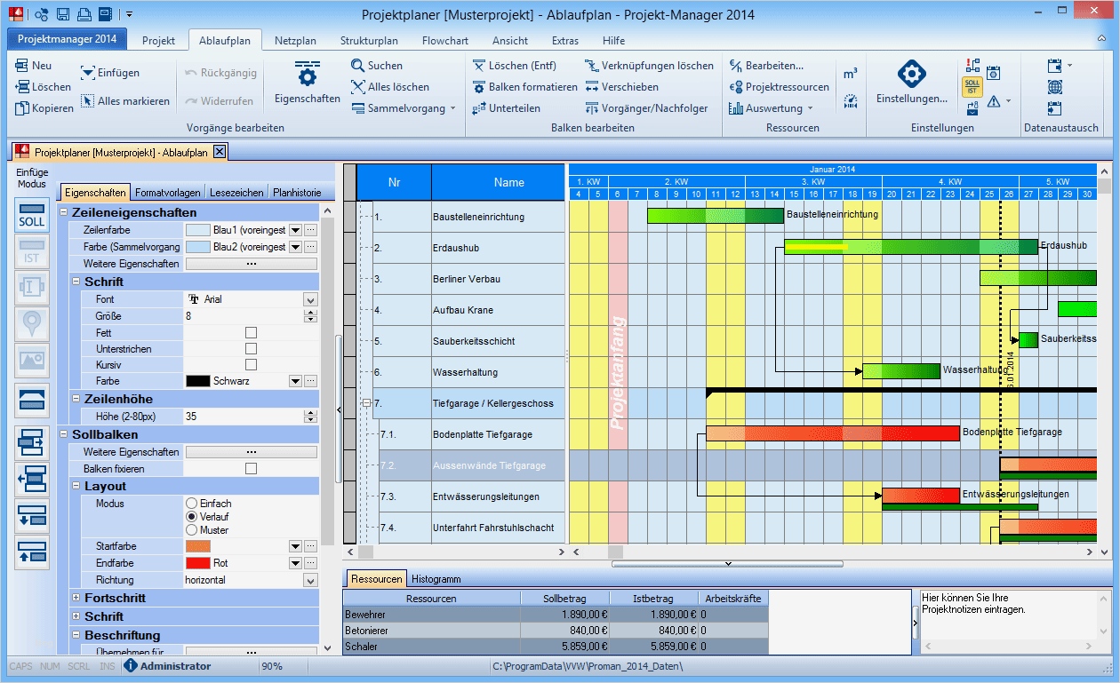 Bauzeitenplan Vorlage Hübsch Projekt Manager 2014 Bei Freeware Download