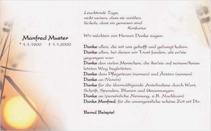 Beerdigung Danksagung Vorlage Cool Vorlage Fürbitten Beerdigung Beste Danksagung Trauer Texte