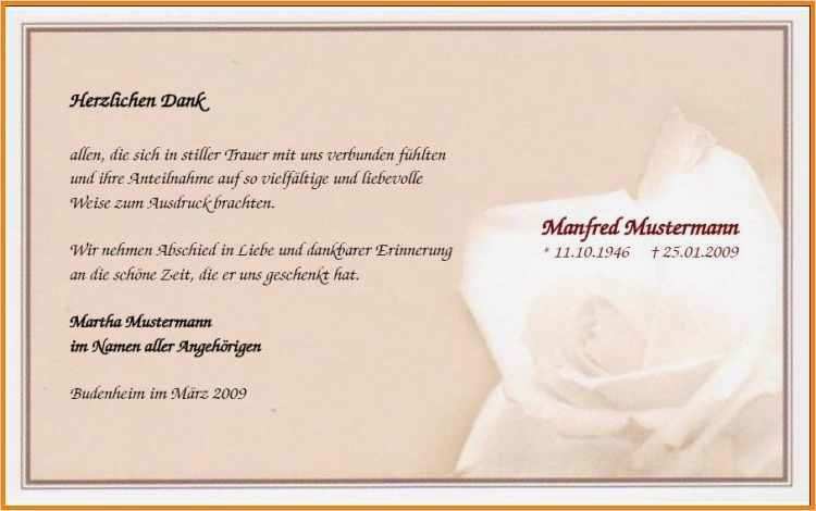 Beerdigung Danksagung Vorlage Großartig 13 Trauerkarte Schreiben Vorlage