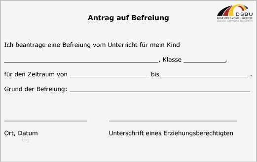 Befreiung Vom Unterricht Vorlage Schönste Entschuldigung Fehltage & Befreiung