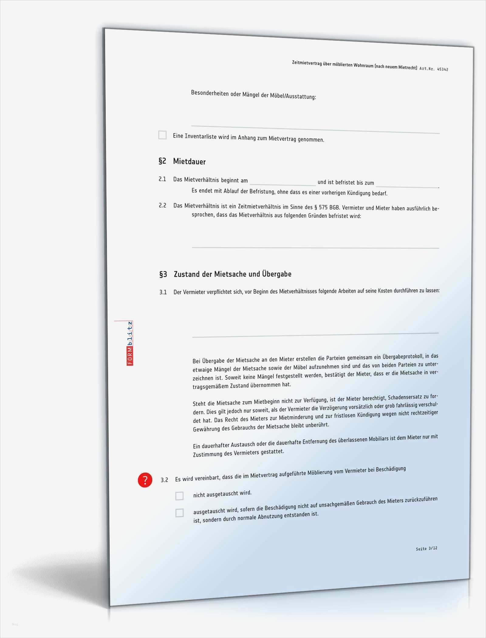 Befristeter Mietvertrag Vorlage Wunderbar Befristeter Mietvertrag Möblierte Wohnung Vorlage Zum