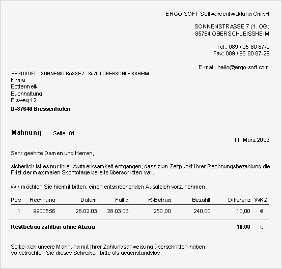 Belastungsanzeige Vorlage Kostenlos Inspiration Mahnung Bei Unberechtigtem Skontoabzug