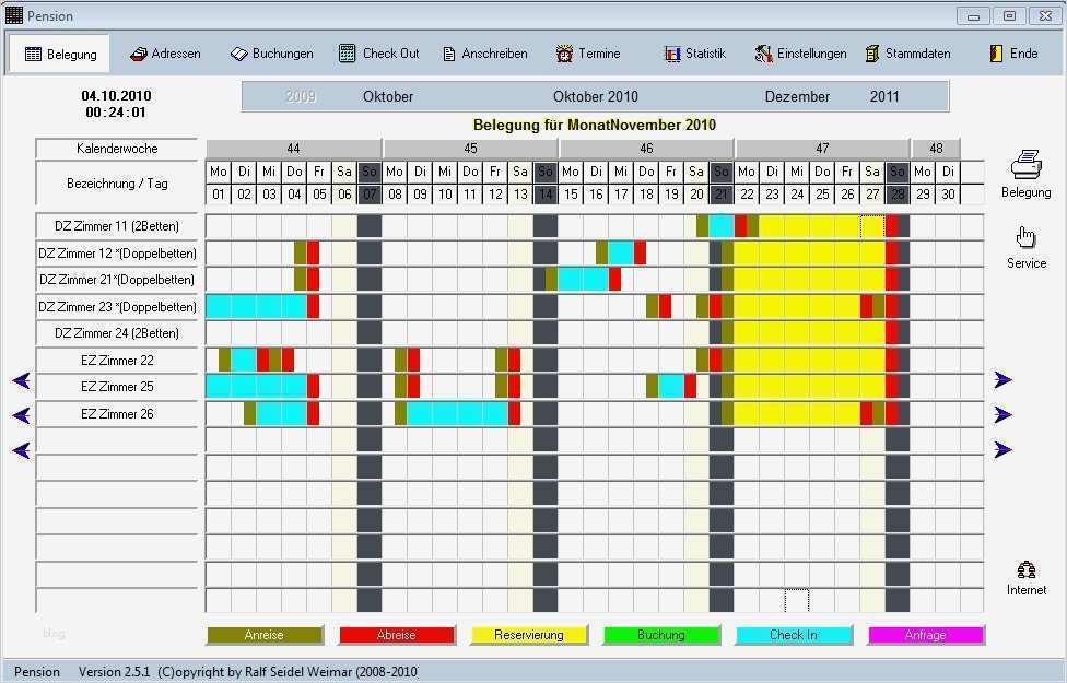Belegungsplan Excel Vorlage Kostenlos Wunderbar Pension Download