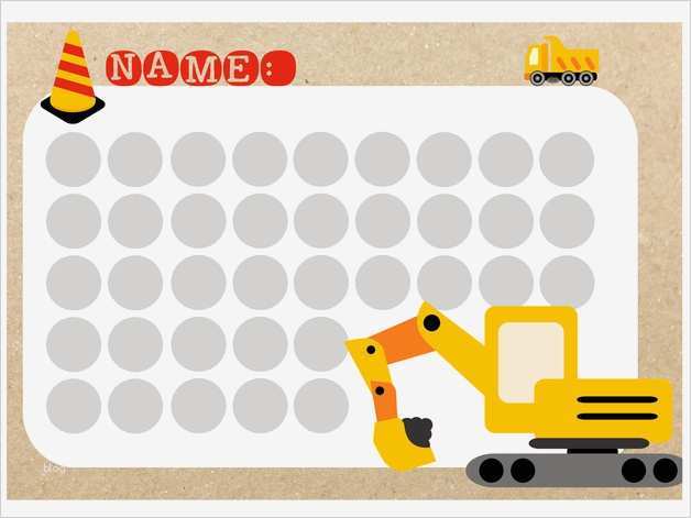 Belohnungssystem Kindern Vorlage Zum Ausdrucken Elegant Weiteres Belohnungstafel "baustelle" Pdf Datei Din A4