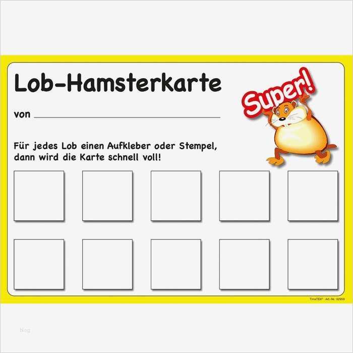 Belohnungstabelle Kinder Vorlage Beste Lob Hamsterkarte Das Belobigungssystem Günstig Online