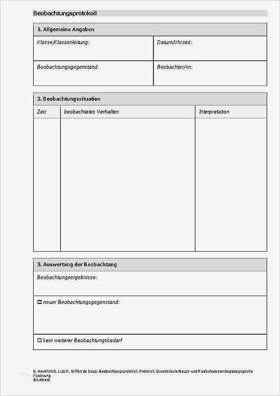 Beobachtungsprotokoll Vorlage Großartig Arbeitshilfen · Grundschule · Lehrerbüro