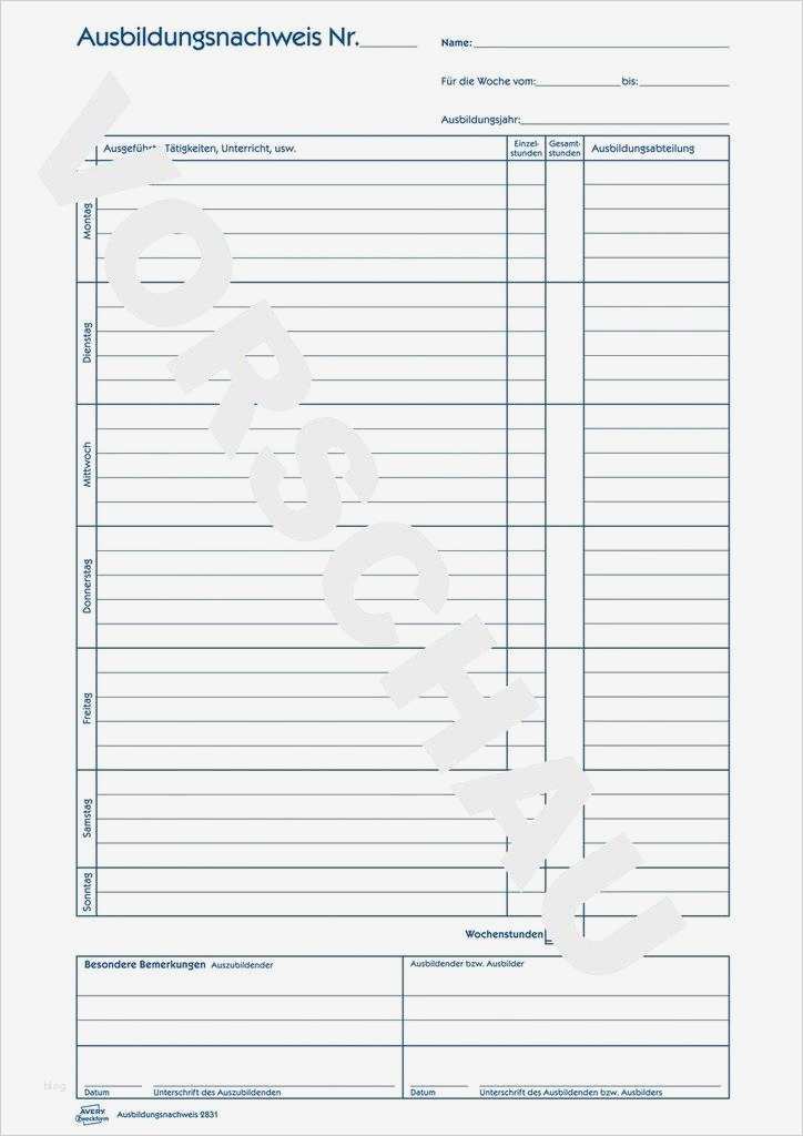 Berichtsheft Autofachmann Vorlage Genial Fantastisch Ausbildungsnachweis Fotos Bilder Für Das