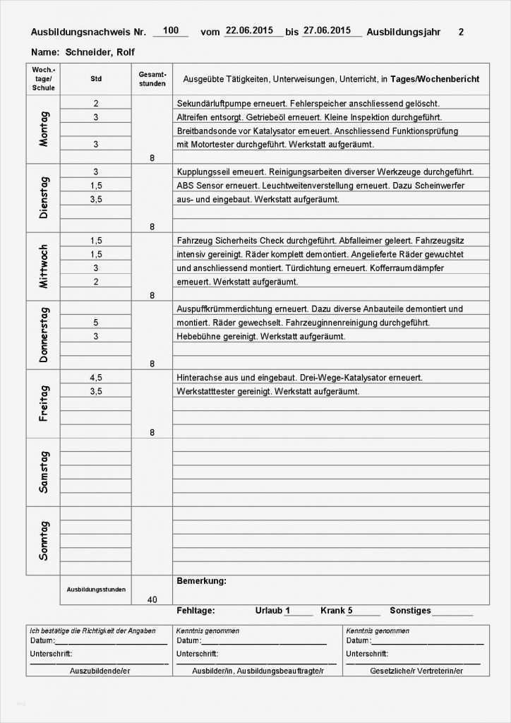 Berichtsheft Kfz Mechatroniker Vorlage Luxus Berichtsheft Kfz Mechatroniker Vorlage