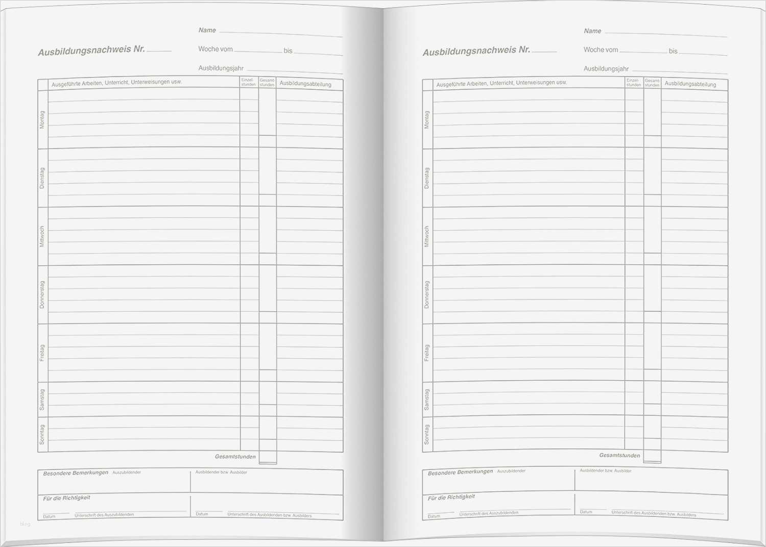 Berichtsheft Kfz Mechatroniker Vorlage Wunderbar Berühmt Ausbildungsnachweis Zeitgenössisch fortsetzung