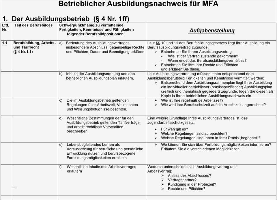 Berichtsheft Mfa Vorlage Schönste Betrieblicher Ausbildungsnachweis Für Mfa Pdf