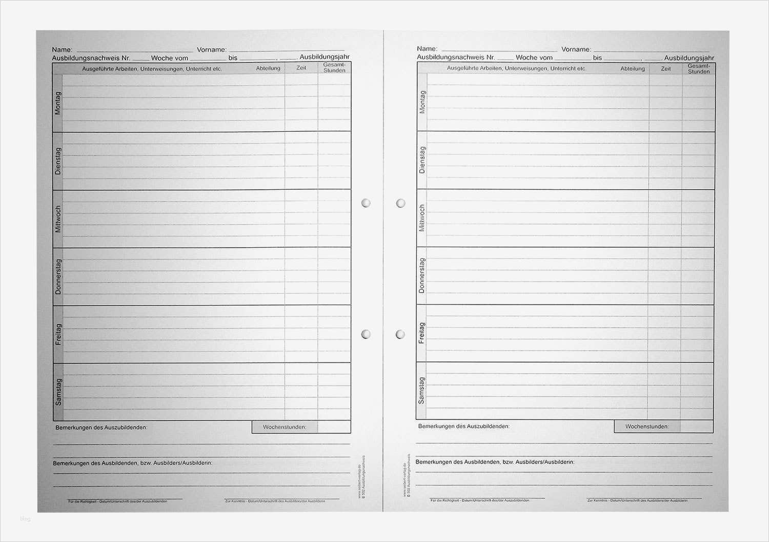 Berichtsheft Vorlage Ihk Download Wunderbar Ausbildungsnachweis Block Tägliche Berichte Seibert Verlag