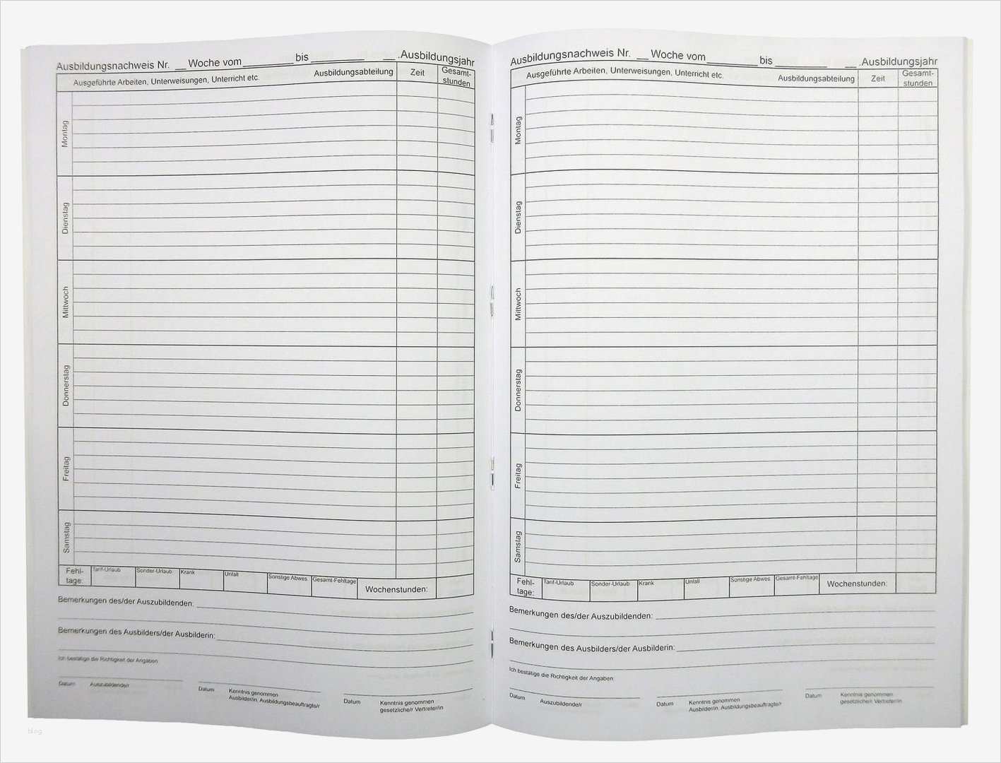 Berichtsheft Vorlage Ihk Erstaunlich Berichtsheft Kaufmännische Ausbildung