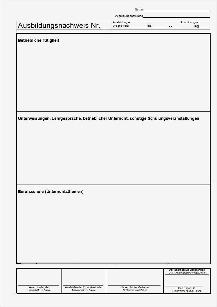 Berichtsheft Vorlage Ihk Großartig Berichtsheft Wochenbericht Vorlage