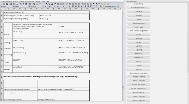 Berichtsheft Vorlage Word Angenehm Berichtsheft Generator Ausbildungsnachweis software