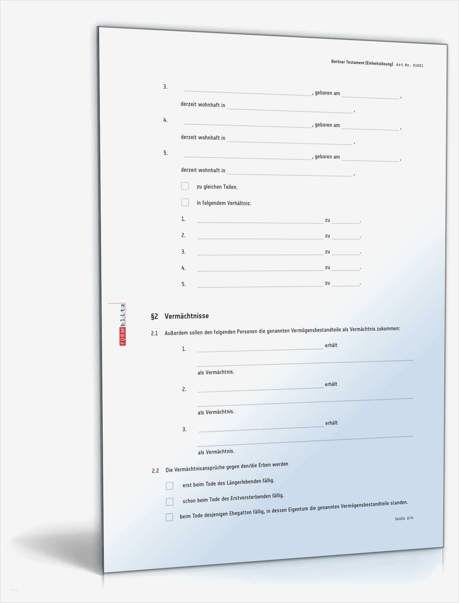 Berliner Testament Vorlage Kostenlos Pdf Gut Muster Eines Berliner Testaments Berliner Testament
